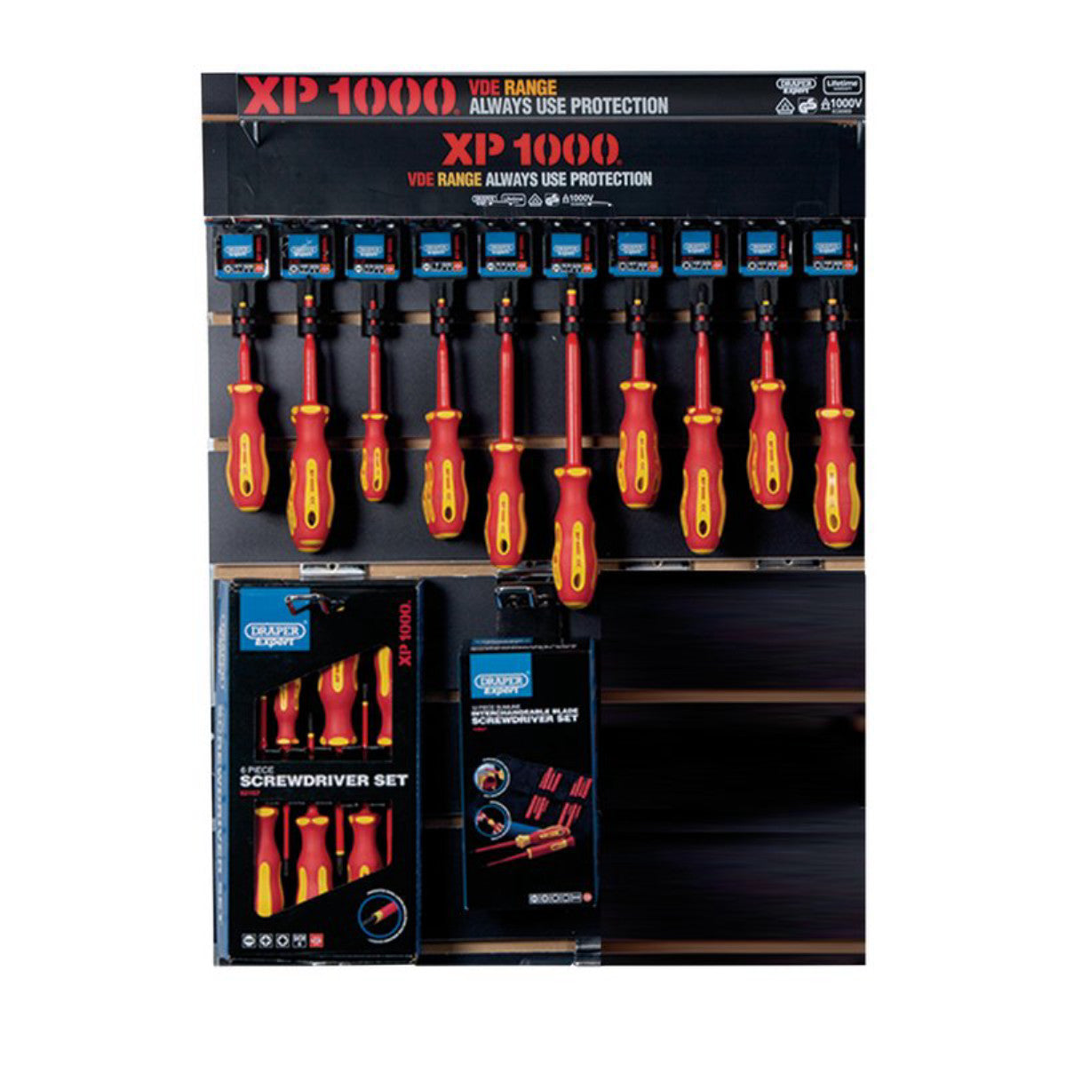 XP1000 VDE Screwdriver Profile for Slat Wall and Toolbar (34 Piece) 14331
