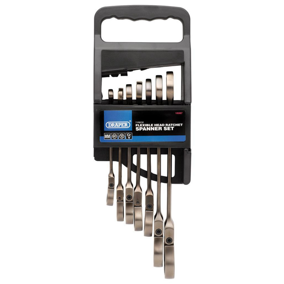 Draper Flexible Head Ratcheting Metric Combination Spanner Set (7 Piece) 15087