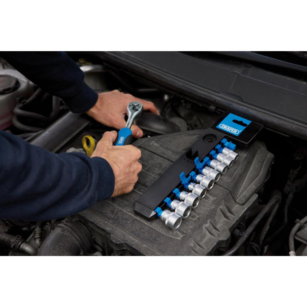 Draper Metric Socket and Ratchet Set, 3/8" Sq. Dr. (12 Piece) 16371