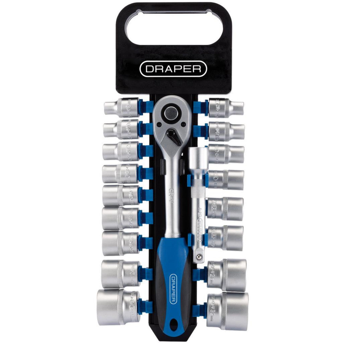Draper Metric Socket and Ratchet Set, 1/2" Sq. Dr. (19 Piece) 16375