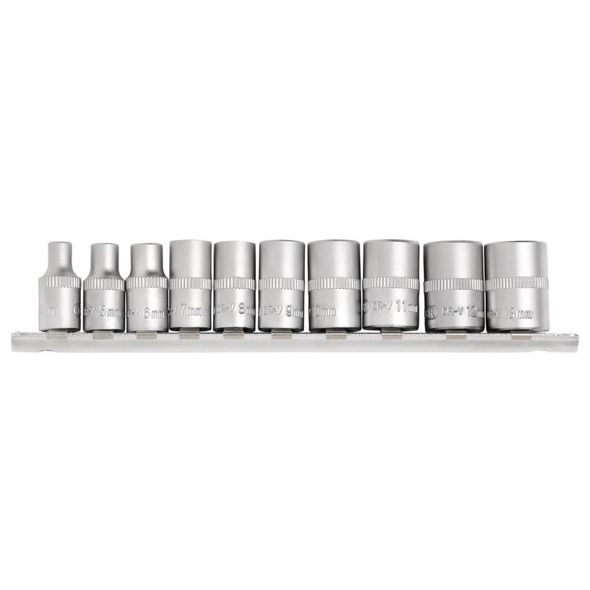 Draper Metric Socket on Metal Rail, 1/4" Sq. Dr. (10 Piece) 16398
