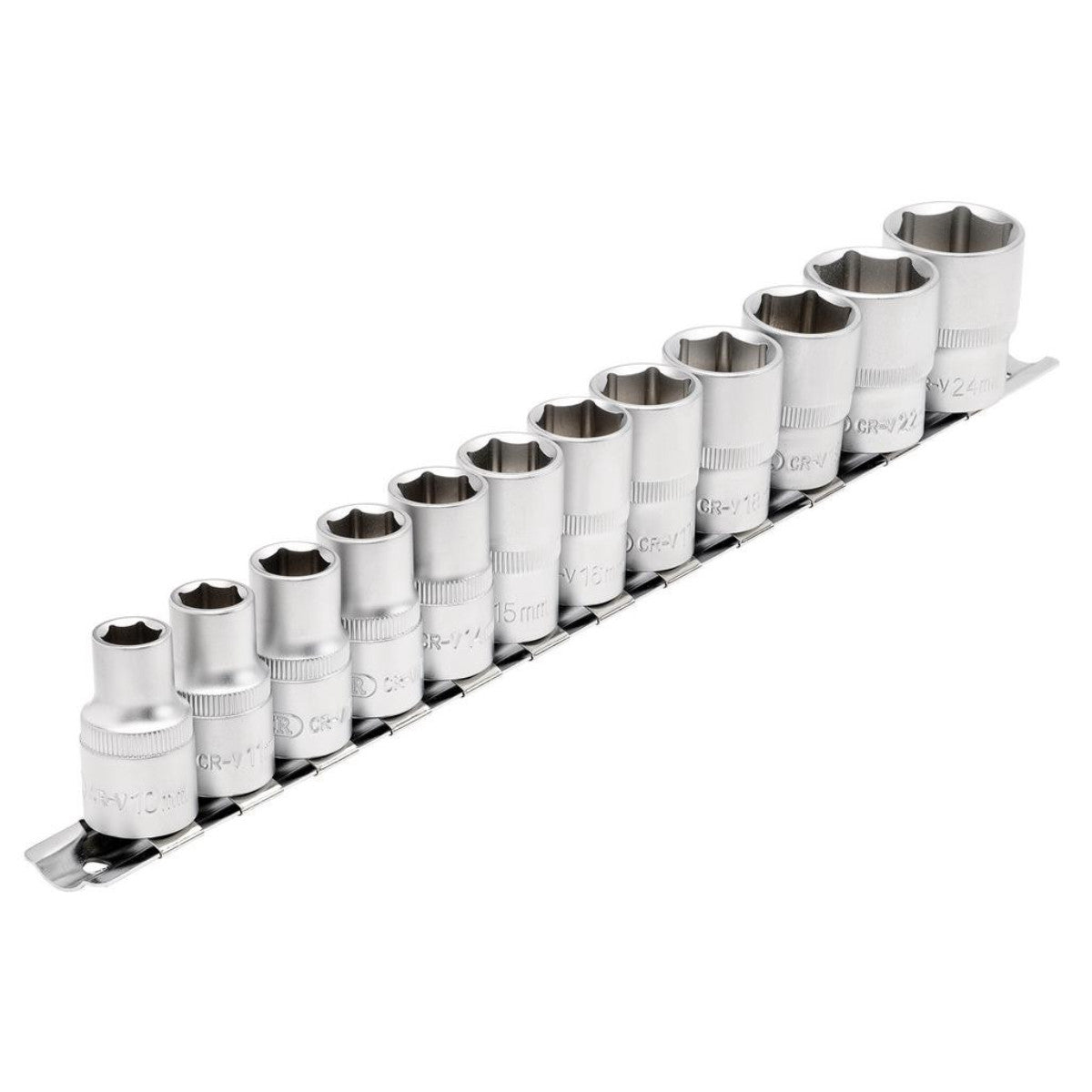 Draper Socket Set on Metal Rail, 1/2" Sq. Dr. (12 Piece) 16402