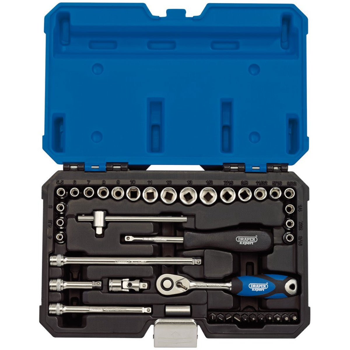 Draper Expert Combined MM/AF Socket Set, 1/4" Sq. Dr. (40 Piece) 16445