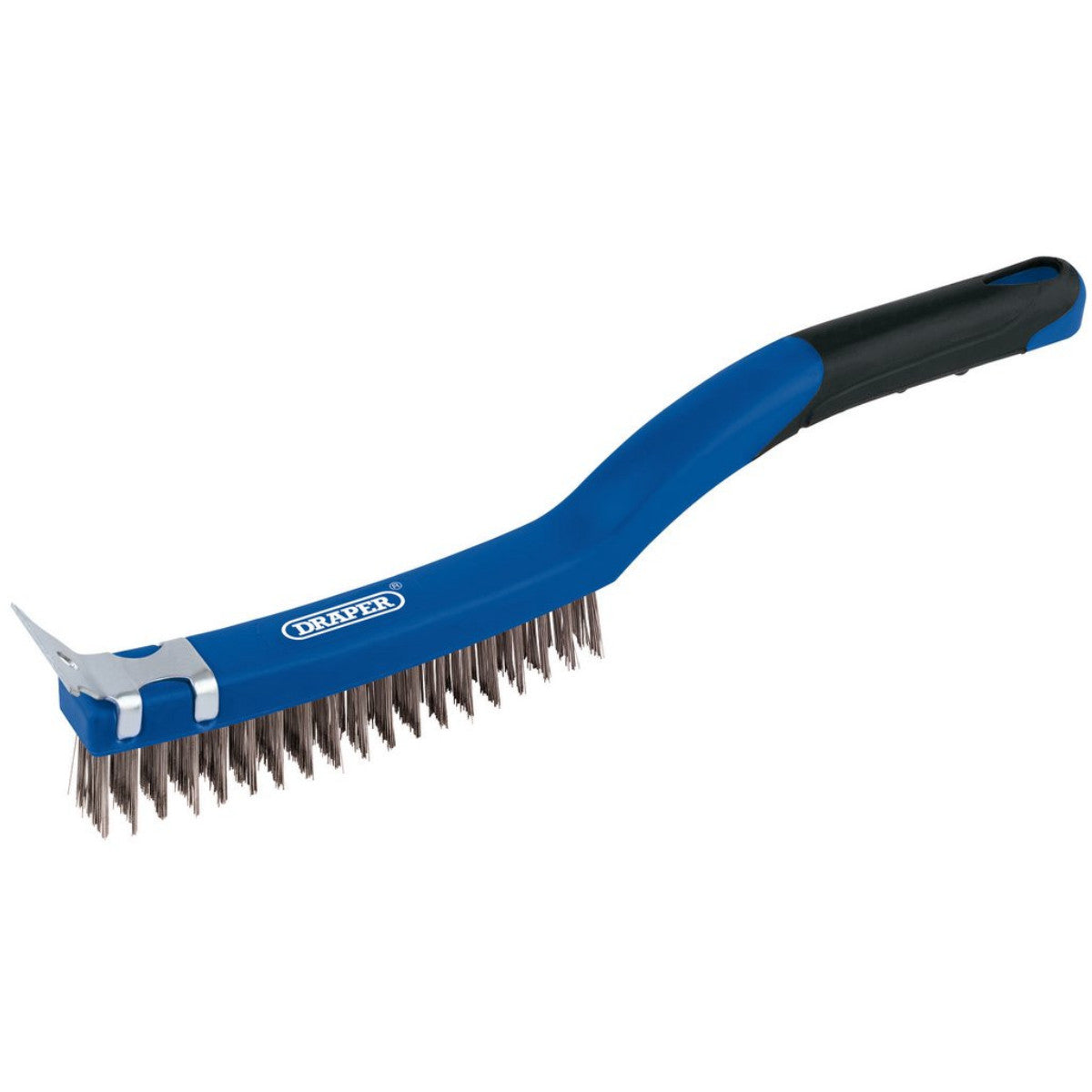 Draper 3 Row Stainless Steel Wire Scratch Brush with Scraper, 350mm 17180
