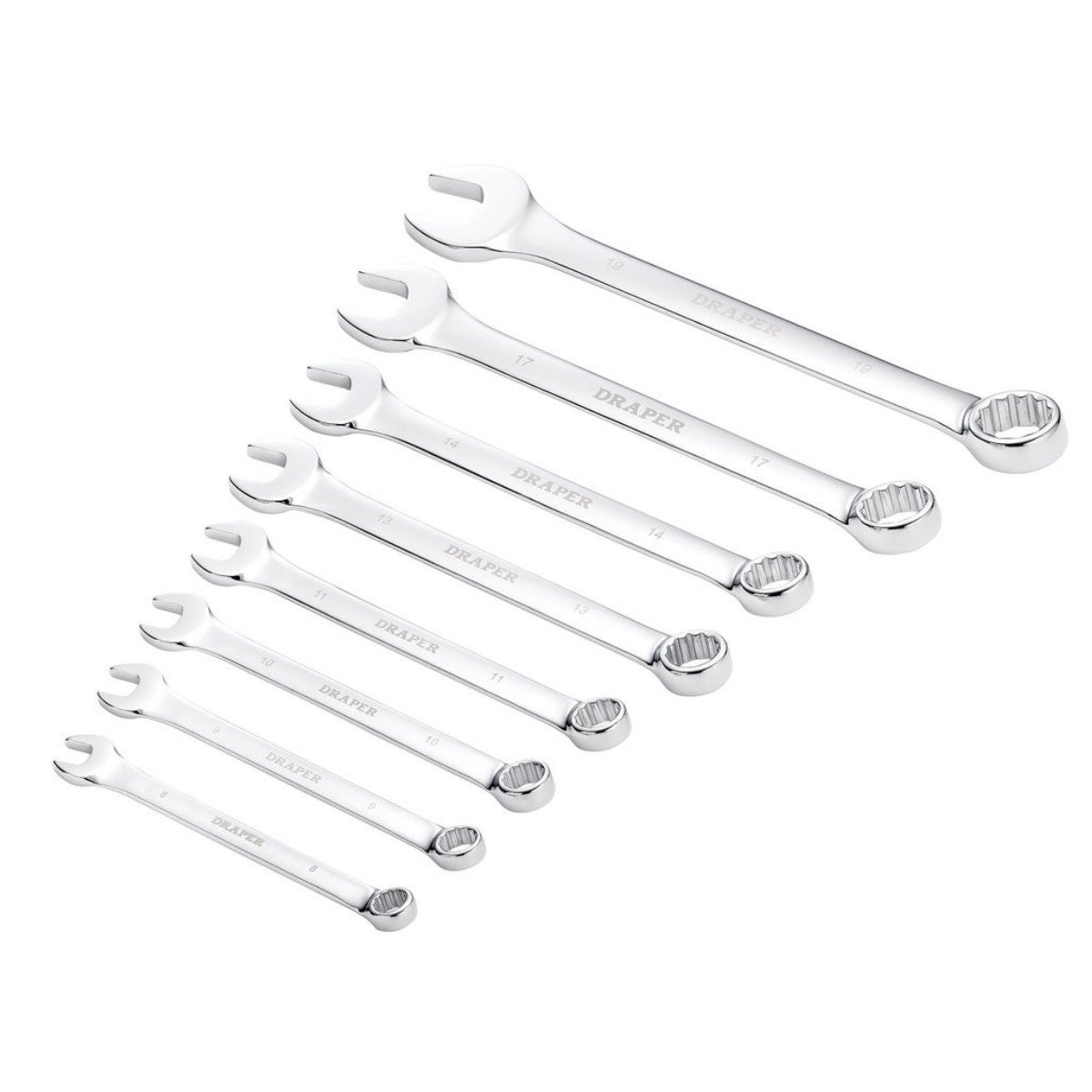 Draper HI-TORQ Metric Combination Spanner Set, 8-19mm (8 Piece) 17981