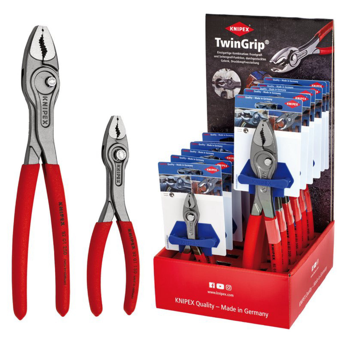 Knipex 00 18 01 V53 TwinGrip Front and Side Gripping Pliers Countertop Dispenser (12 Piece) 18154