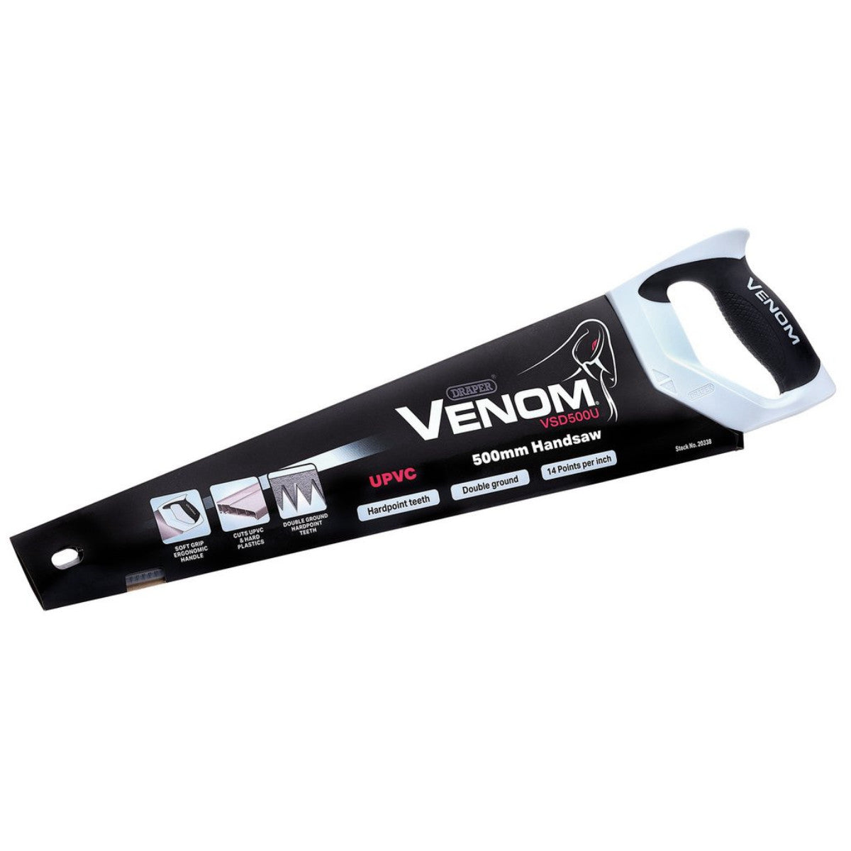 Draper Venom UPVC Handsaw, 500mm, 13tpi/14ppi 20338