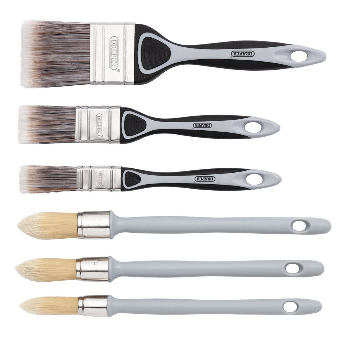 Draper Flat and Round Sash Paint Brush Set (6 Piece) 20450