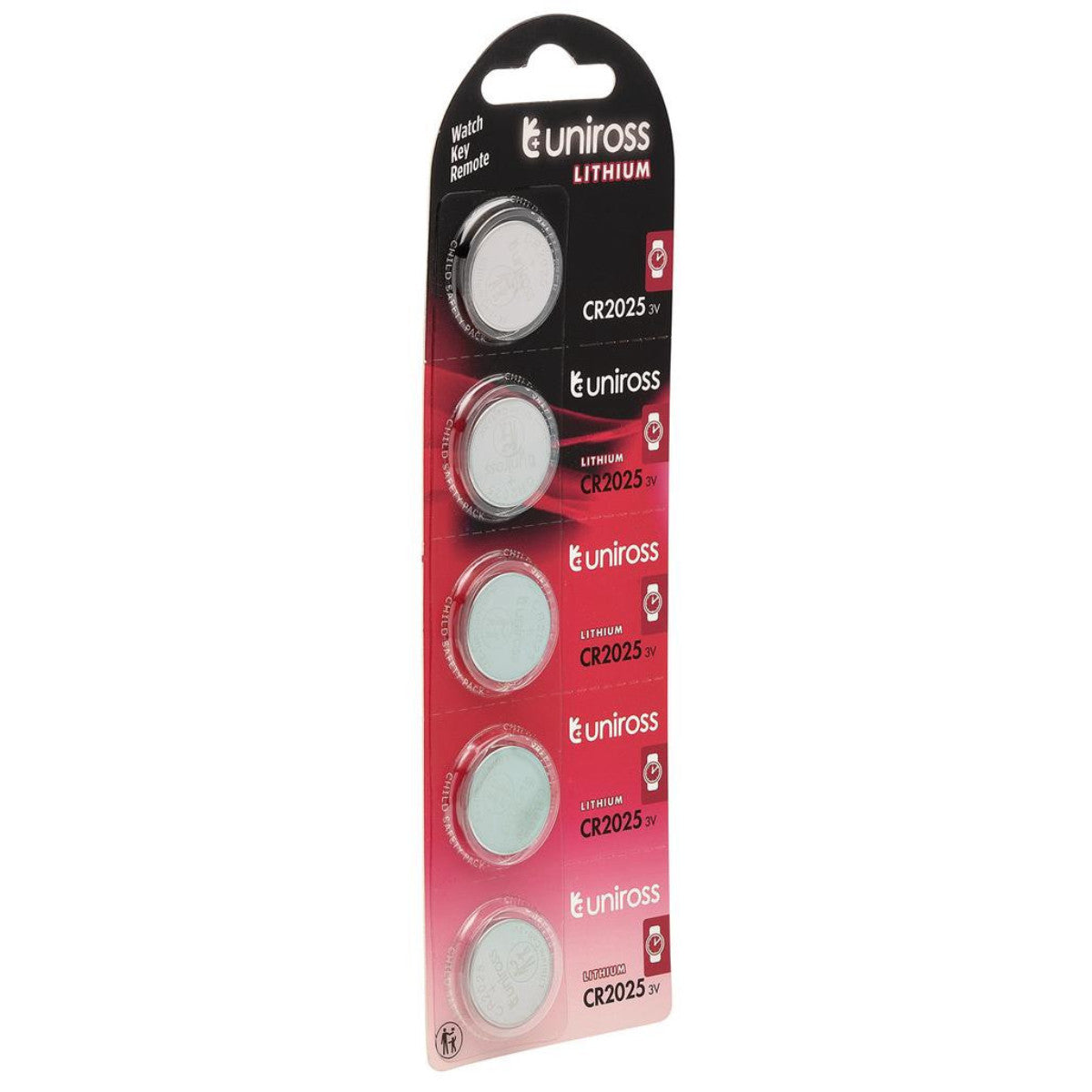 Uniross Lithium Coin Cell CR2025 Batteries (Pack of 5) 21599