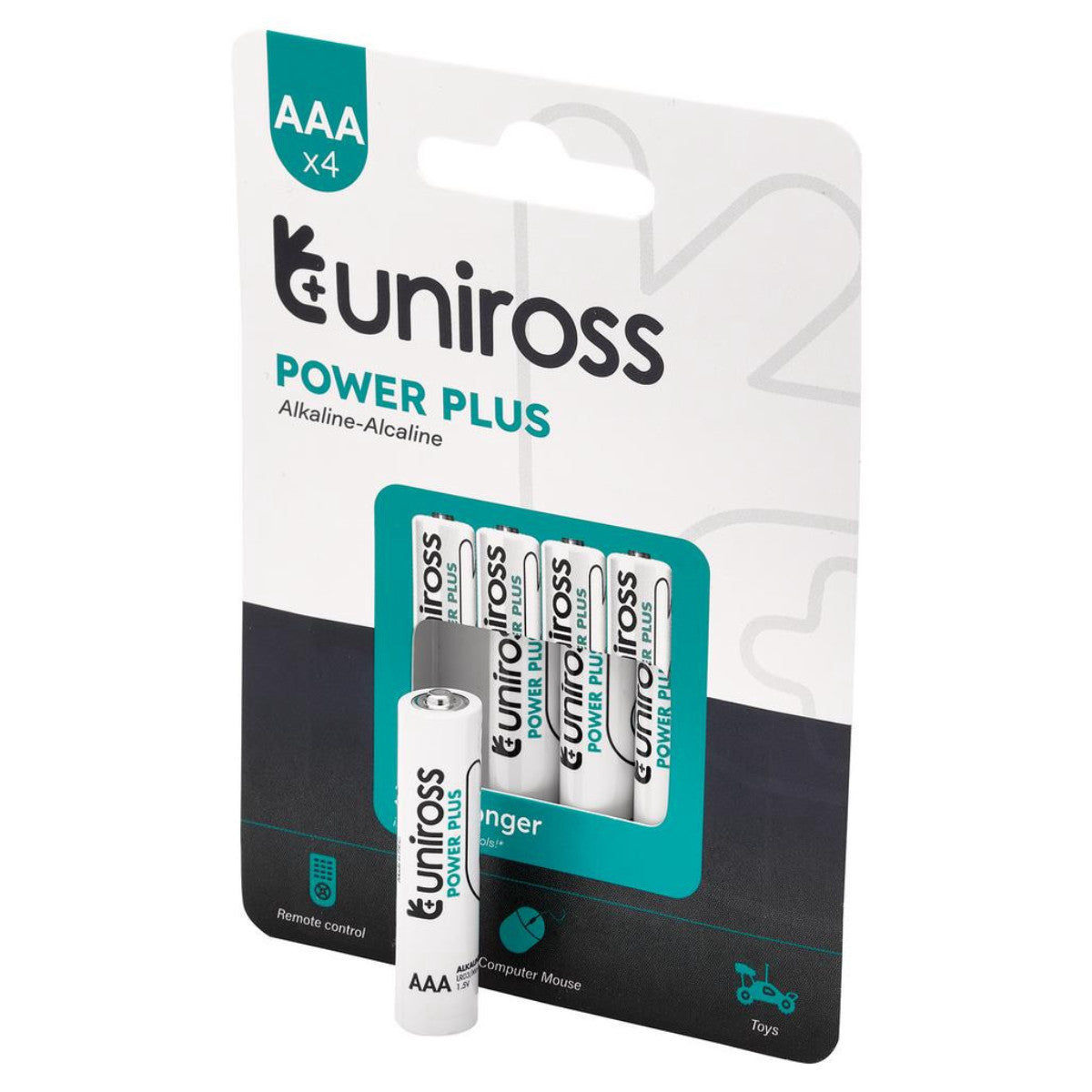 Uniross LR03 AAA Power Plus Alkaline Batteries (Pack of 4) 21606