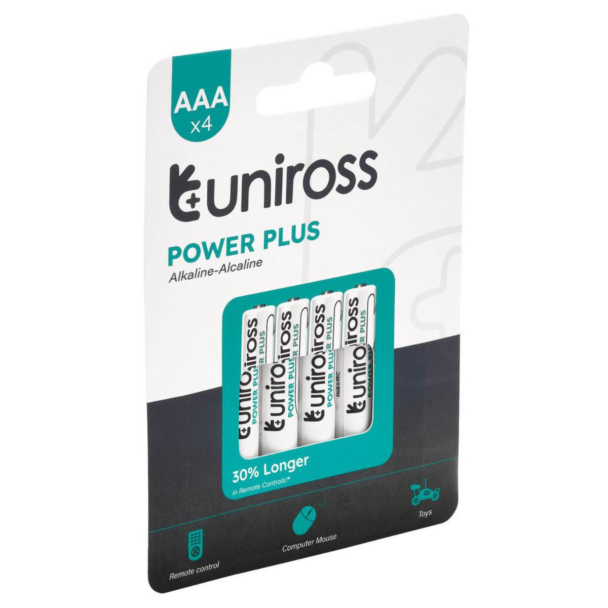 Uniross LR03 AAA Power Plus Alkaline Batteries (Pack of 4) 21606