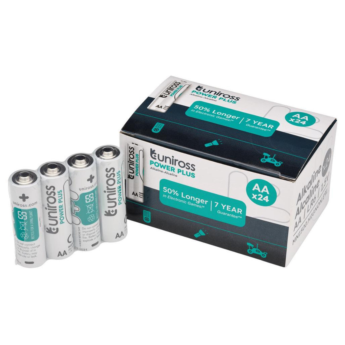 Uniross LR6 AA Power Plus Alkaline Batteries (Pack of 24) 21607
