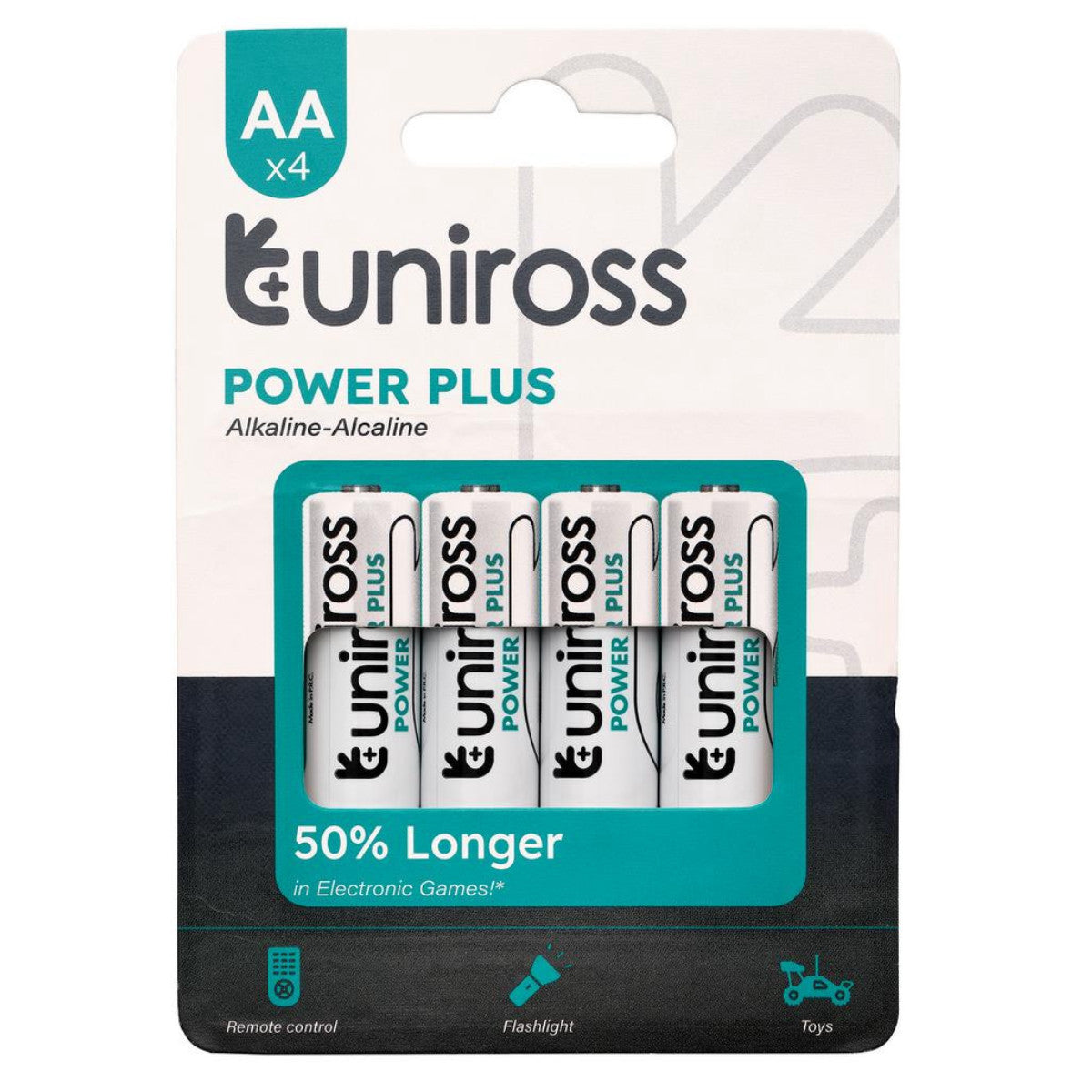 Uniross LR6 AA Power Plus Alkaline Batteries (Pack of 4) 21610