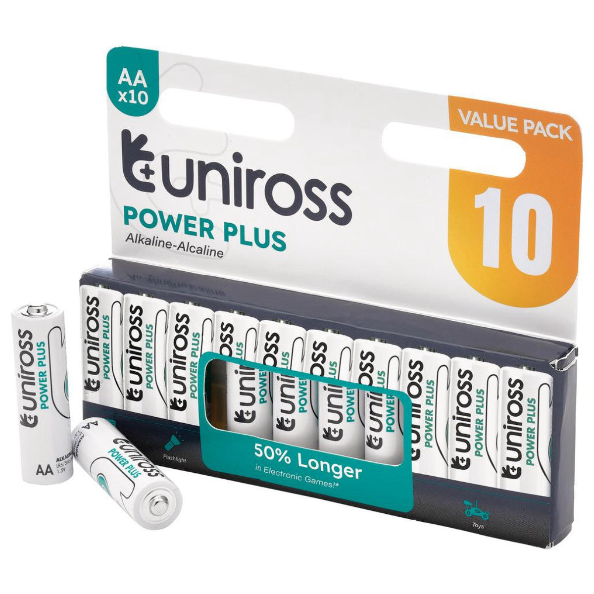Uniross LR6 AA Power Plus Alkaline Batteries (Pack of 10) 21619