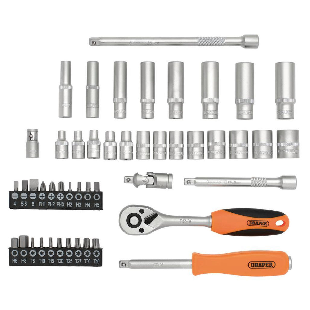 Draper HI-TORQ 6 Point Socket Set, 1/4" (47 Piece) 22109