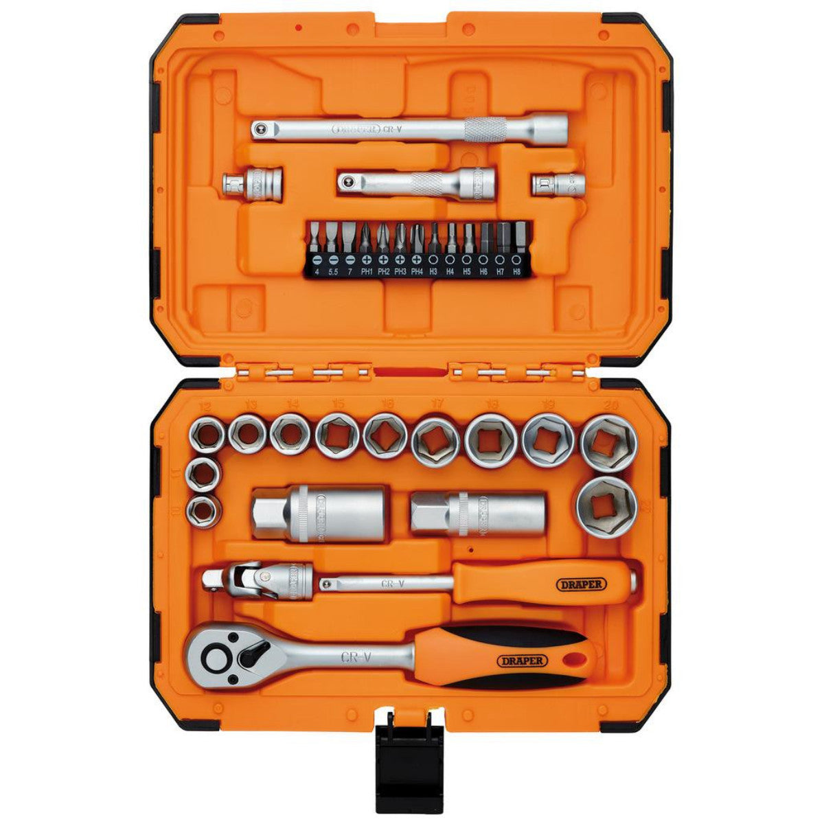 Draper HI-TORQ 6 Point Socket Set, 1/4" and 3/8" (34 Piece) 22110