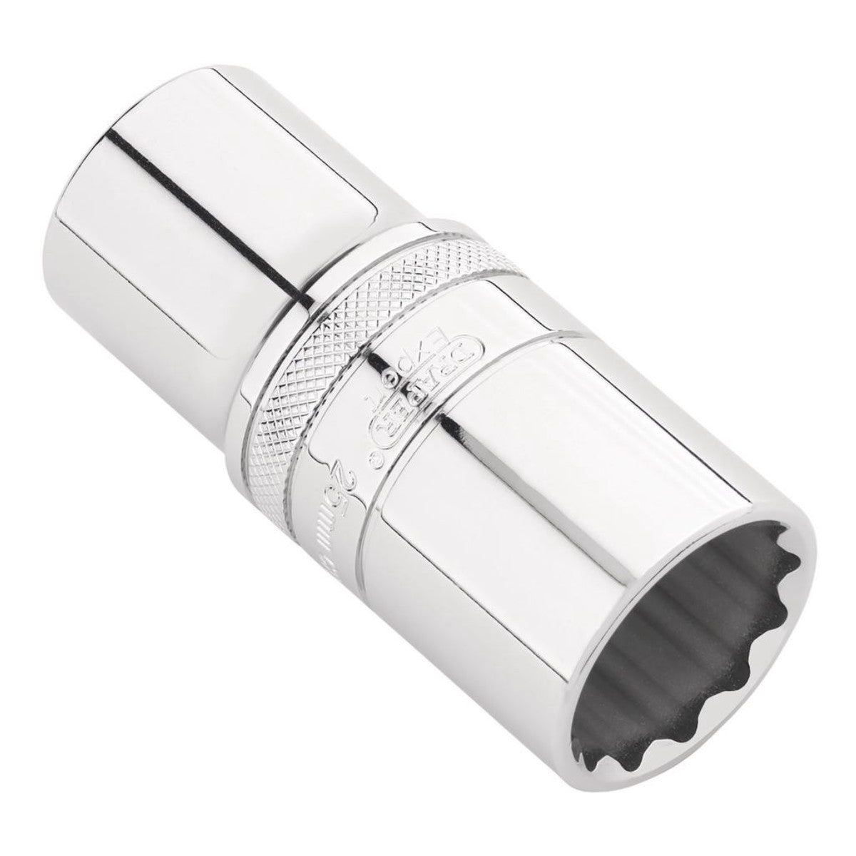 Draper Expert Metric Deep Socket, 1/2" Sq. Dr.,Polished Chrome, 25mm 22424