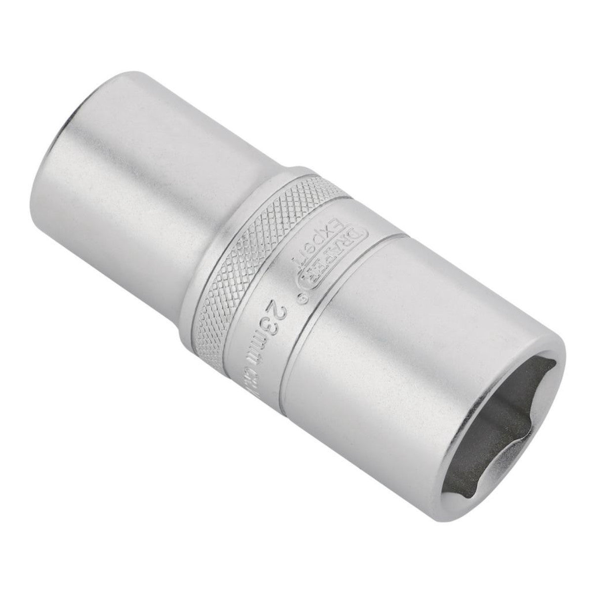 Draper Expert Metric Deep Socket, 1/2" Sq. Dr., Micro Satin Chrome, 23mm 22444
