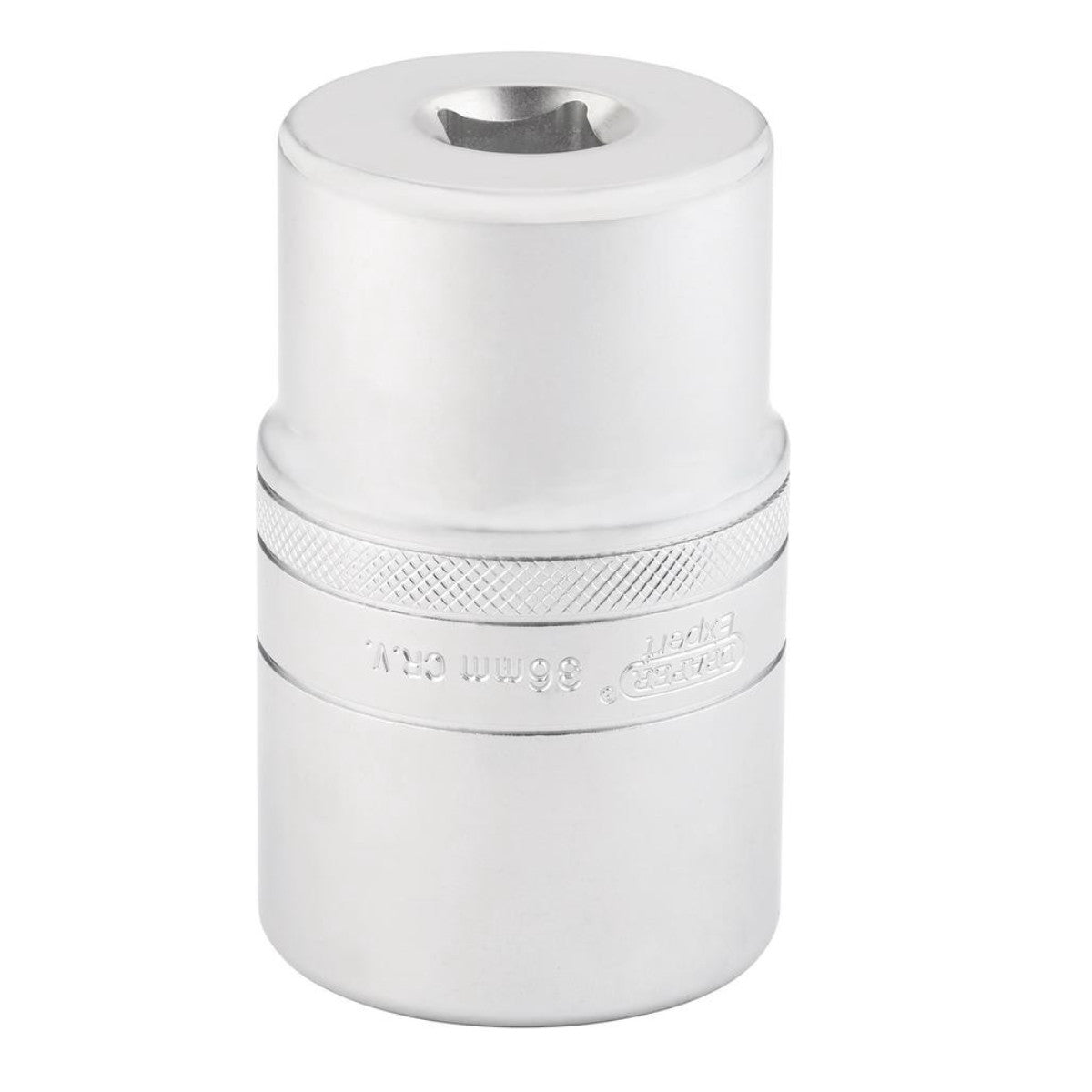 Draper Expert Metric Deep Socket, 1/2" Sq. Dr., Micro Satin Chrome, 36mm 22497