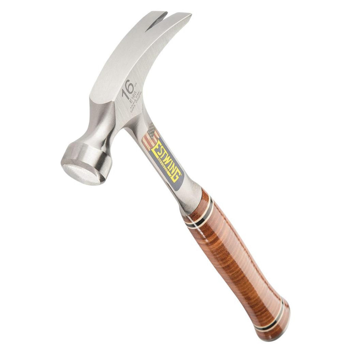 Estwing E16S Straight Claw Hammer with Leather Grip, 16oz/448g 23509