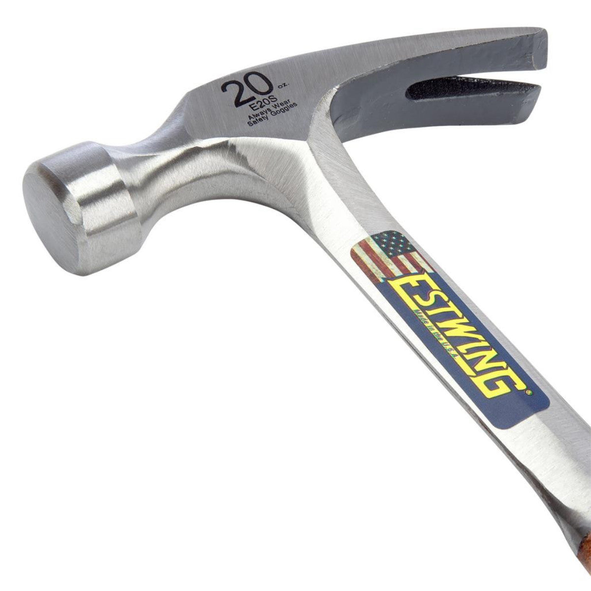 Estwing E20S Straight Claw Hammer with Leather Grip, 20oz/560g 23514