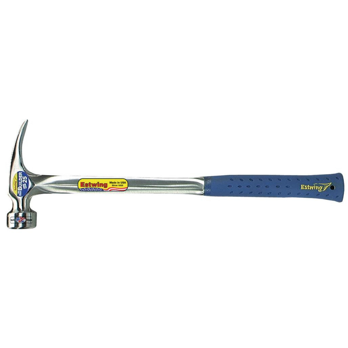 Estwing E3/25SM BIG BLUE Milled Face Straight Framing Hammer, 25oz/700g, 18" 23571