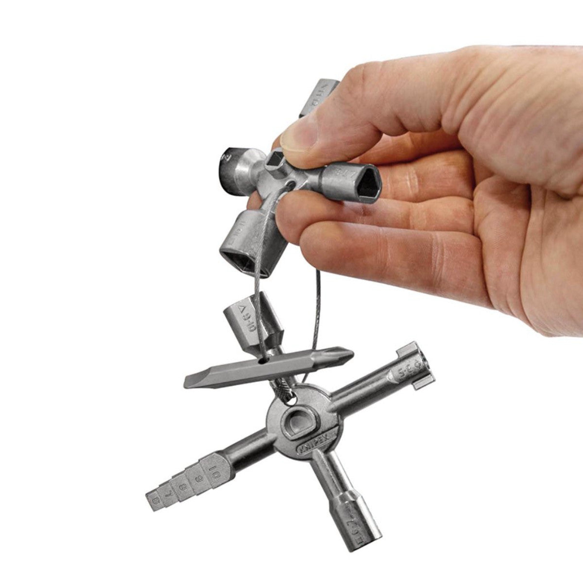 Knipex 00 11 01 TwinKey Control Cabinet Key for Standard Cabinets and Shut-off Systems, 92mm 23608
