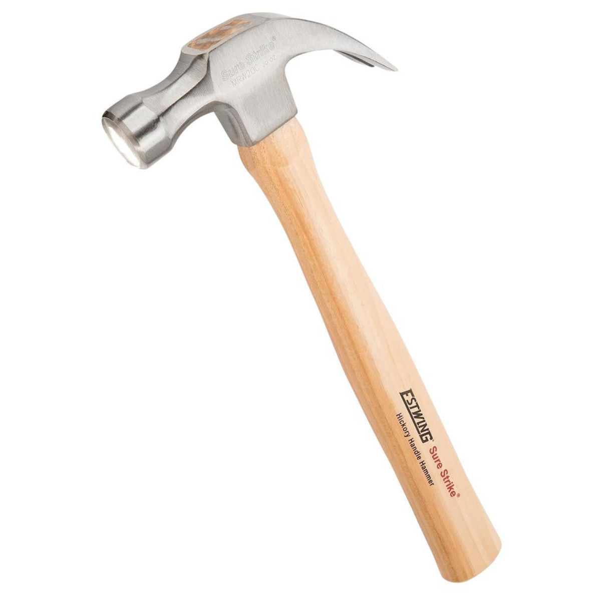 Estwing EMRW20C Sure Strike Curved Claw Hammer with Hickory Handle, 20oz/570g 24087