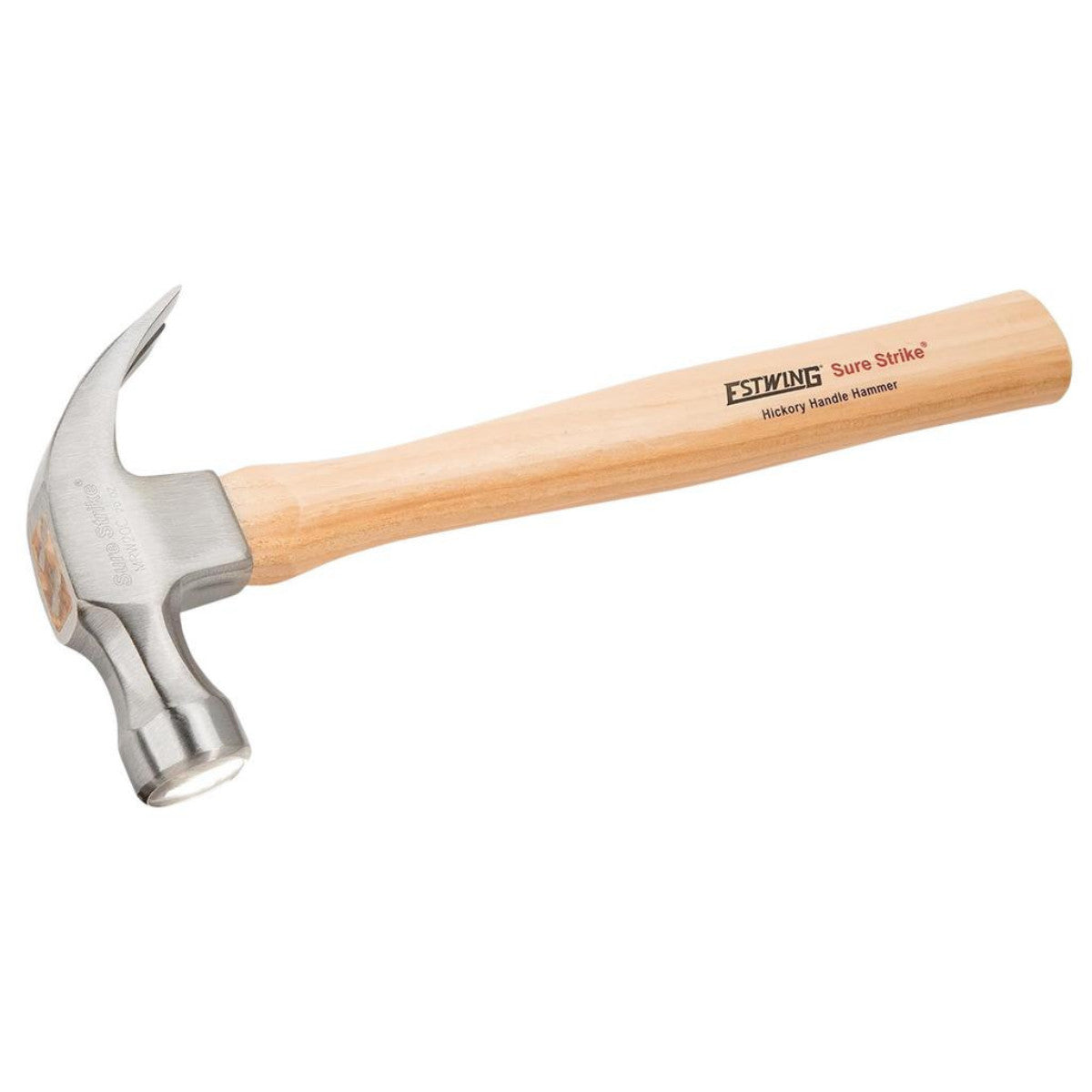Estwing EMRW20C Sure Strike Curved Claw Hammer with Hickory Handle, 20oz/570g 24087