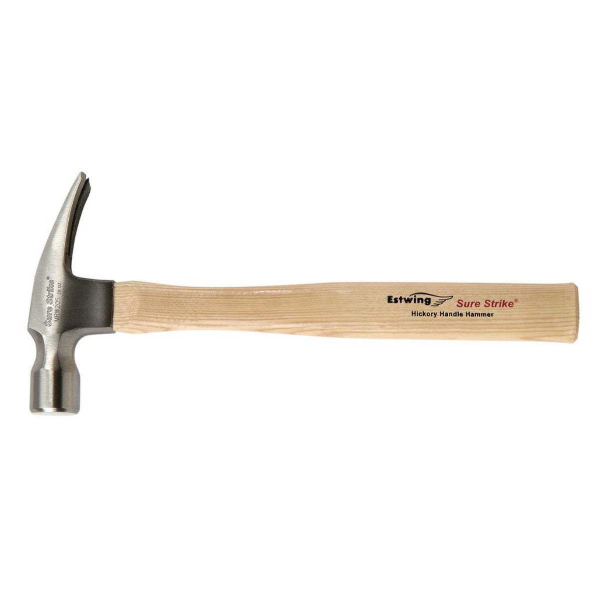 Estwing EMRW20S Sure Strike Straight Claw Hammer with Hickory Handle, 20oz/560g 24088
