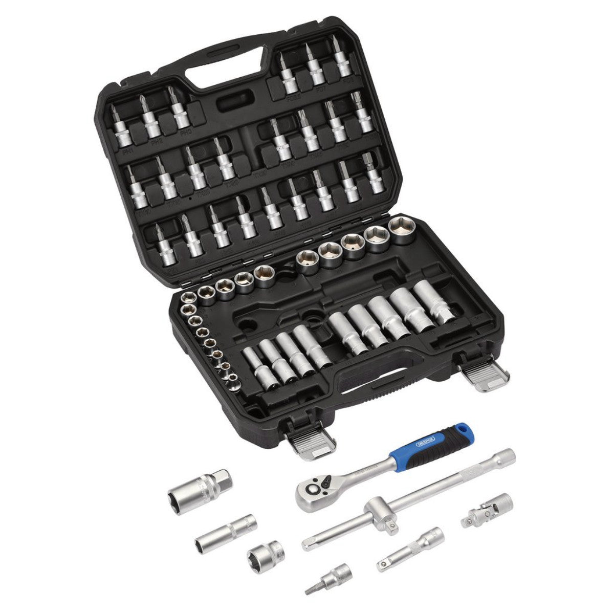 Draper HI-TORQ Metric Socket and Bit Set, 3/8" Sq. Dr. (58 Piece) 24228