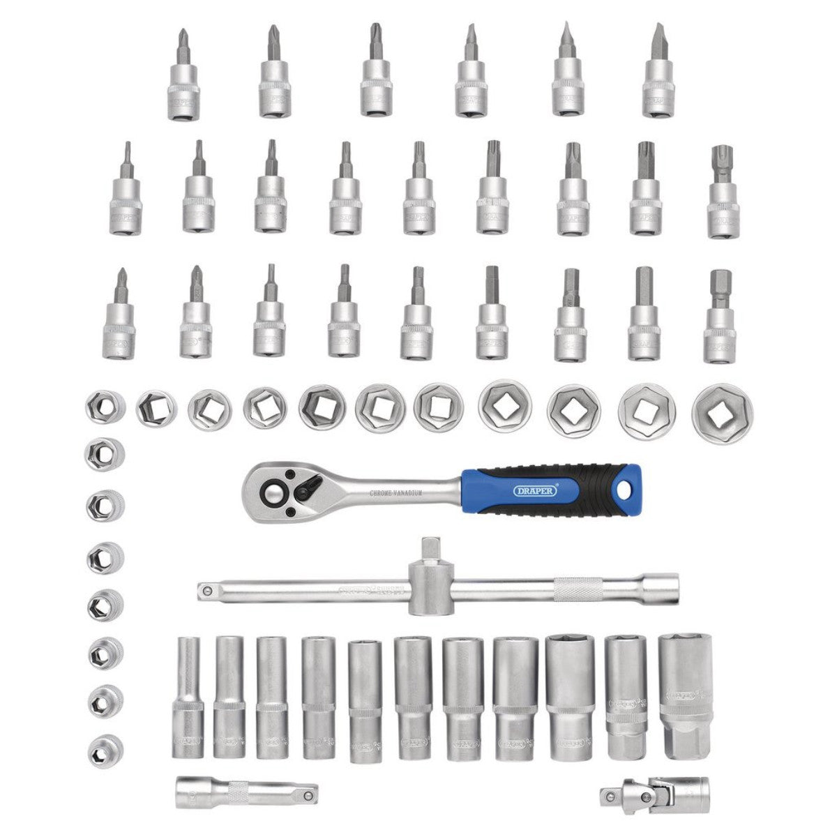 Draper HI-TORQ Metric Socket and Bit Set, 3/8" Sq. Dr. (58 Piece) 24228