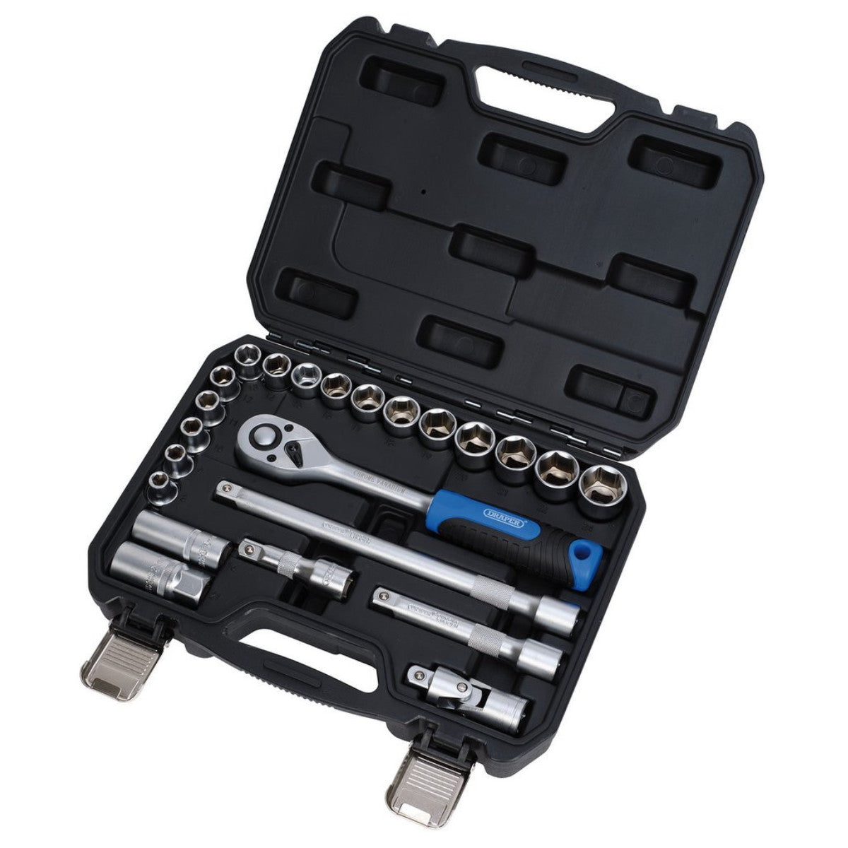 Draper HI-TORQ Metric Socket Set, 1/2" Sq. Dr. (23 Piece) 24229