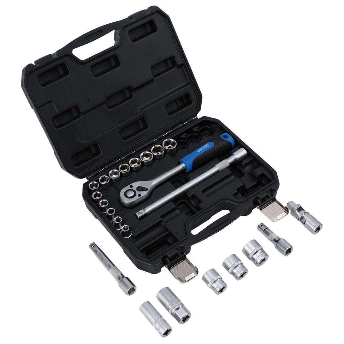 Draper HI-TORQ Metric Socket Set, 1/2" Sq. Dr. (23 Piece) 24229