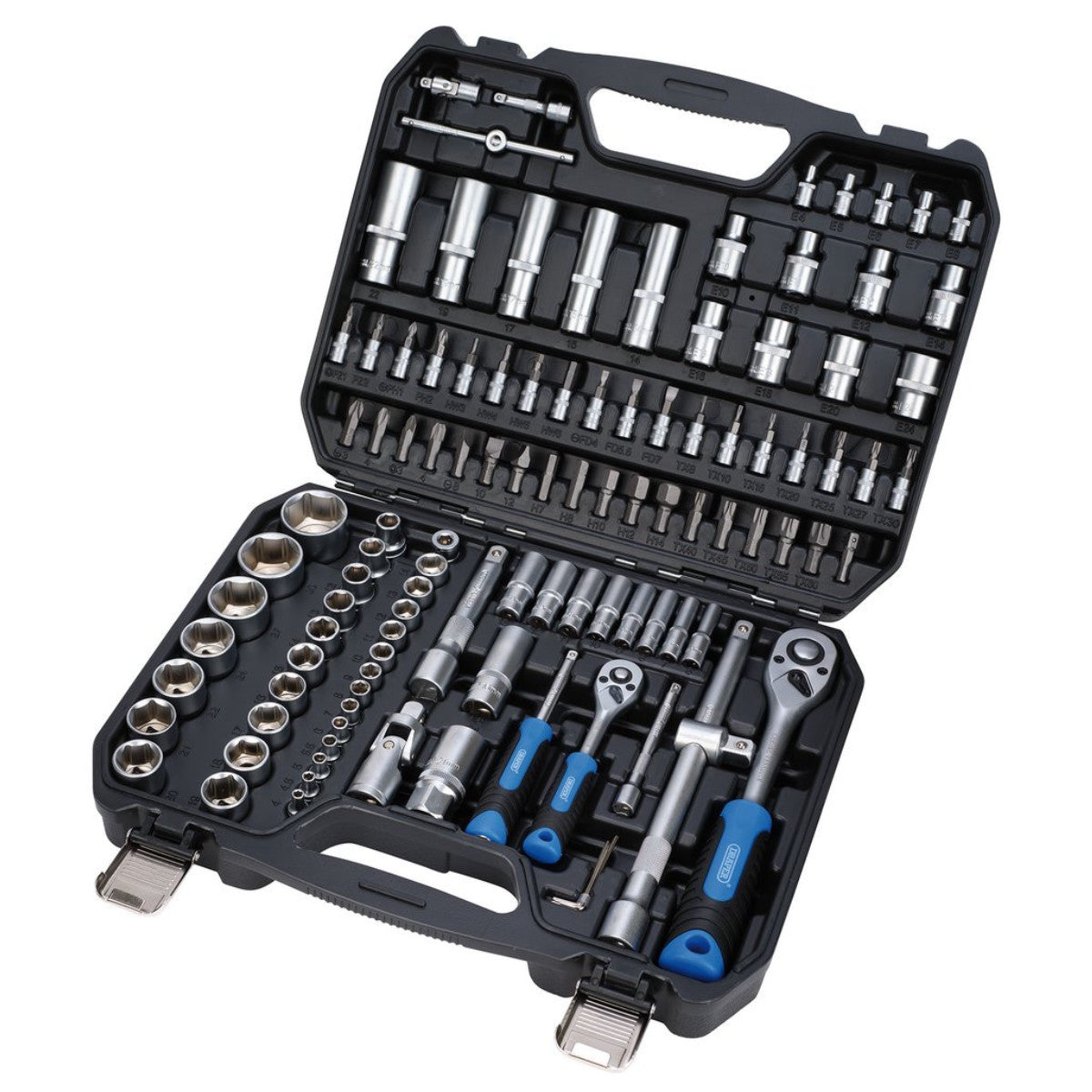 Draper HI-TORQ Metric Socket and Bit Set, 1/4" and 1/2" Sq. Dr. (110 Piece) 24230