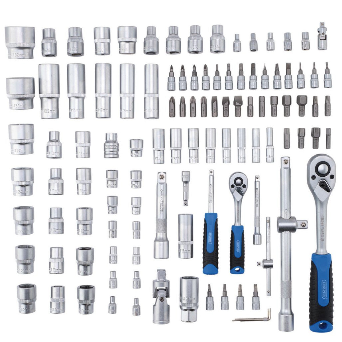 Draper HI-TORQ Metric Socket and Bit Set, 1/4" and 1/2" Sq. Dr. (110 Piece) 24230