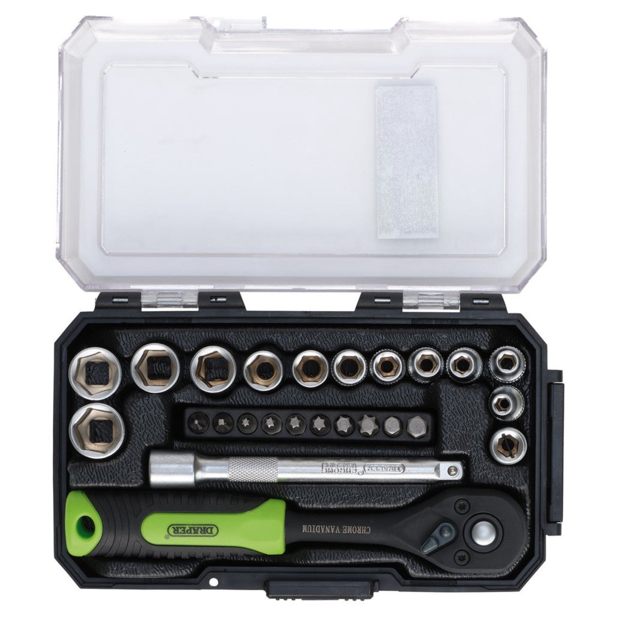Draper HI-TORQ Metric Socket and Bit Set, 1/4" Sq. Dr. (25 Piece) 24233