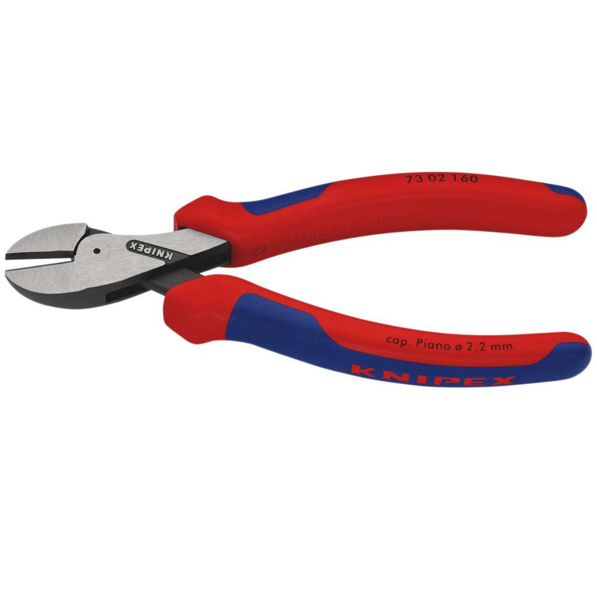 Knipex 73 02 160 X-Cut Compact Diagonal Cutter high lever transmission with multi-component grips black atramentized, 160mm 24375