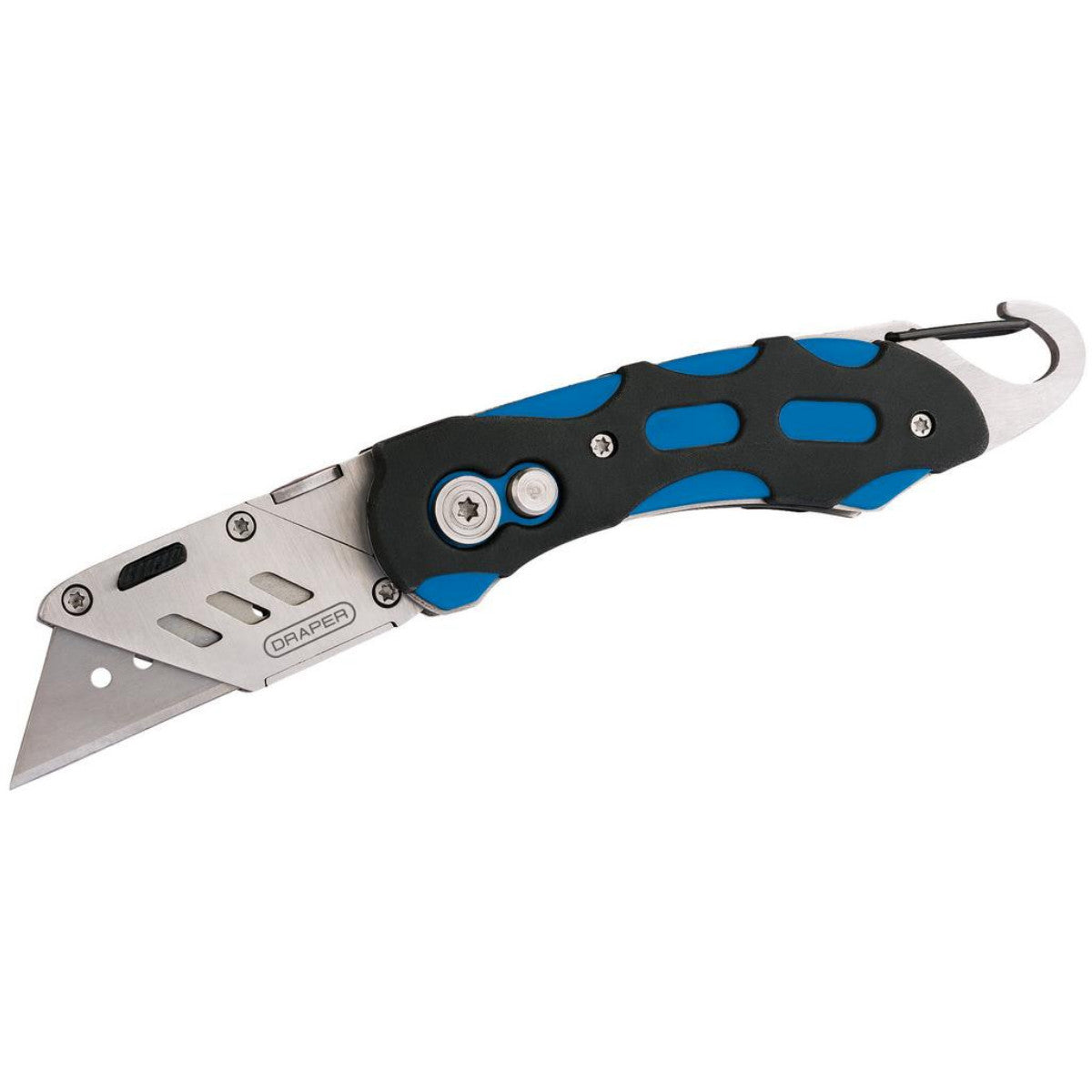 Draper Folding Trimming Knife with Belt Clip, Blue 24383