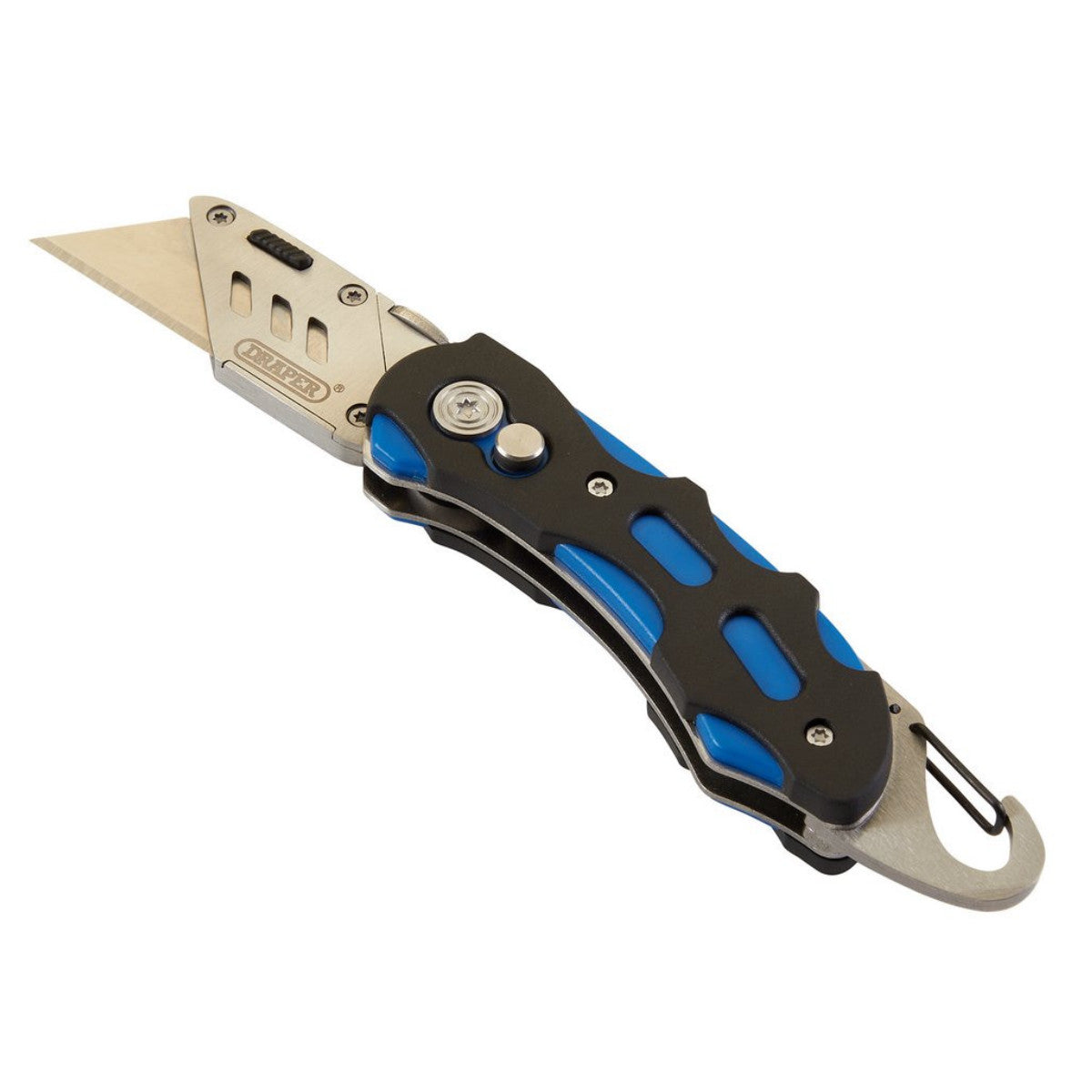 Draper Folding Trimming Knife with Belt Clip, Blue 24383