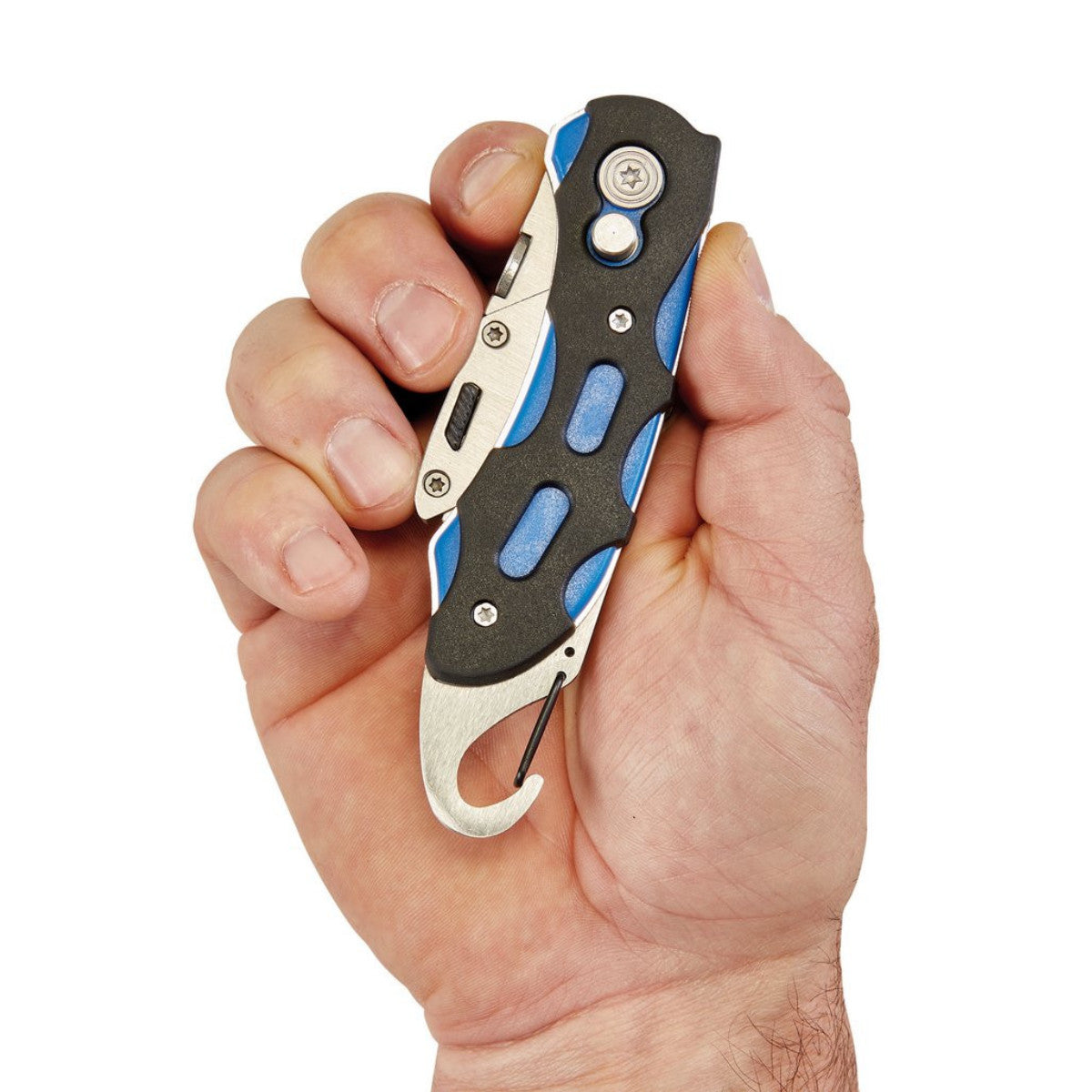 Draper Folding Trimming Knife with Belt Clip, Blue 24383