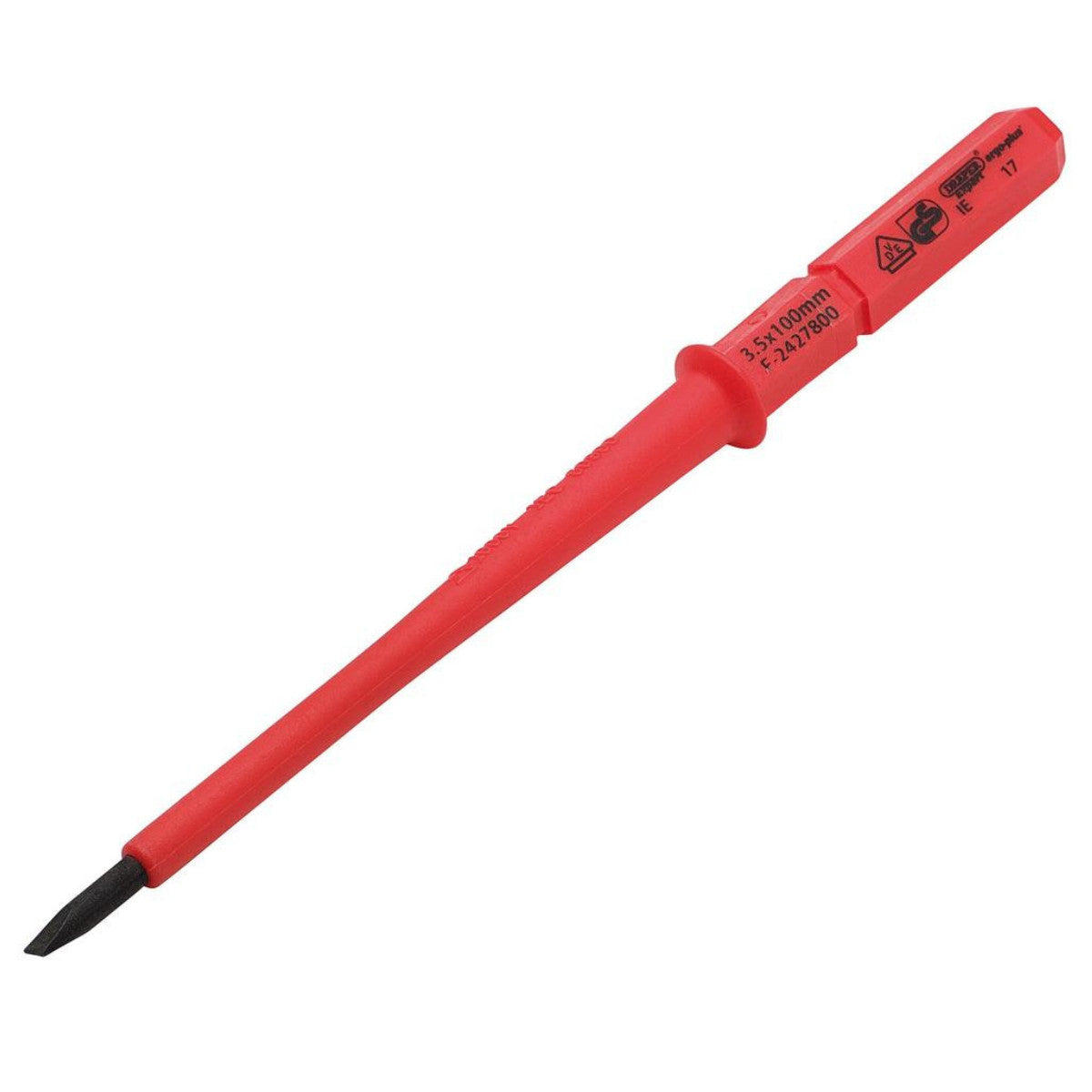 Draper VDE Plain Slot Interchangeable Screwdriver Blade, 3.5 x 100mm 24736