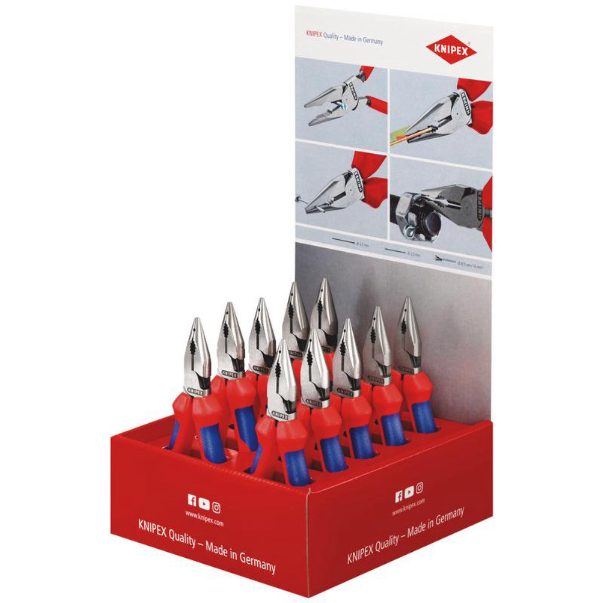 Knipex 00 18 01 V38 Counter Display of 90 31 02 SB KNIPEX TubiX Pipe cutter, 6 Parts, 180mm 25001