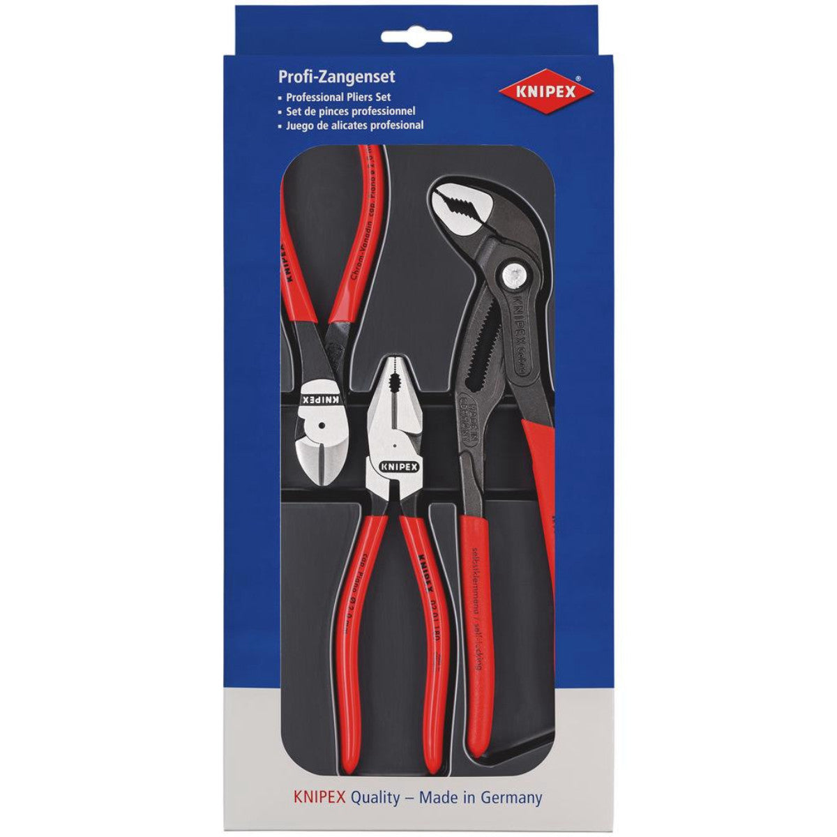 Knipex 00 20 10 Power Set, 1x 02 01 180, 1x 87 01 250, 1x 74 01 160 25017