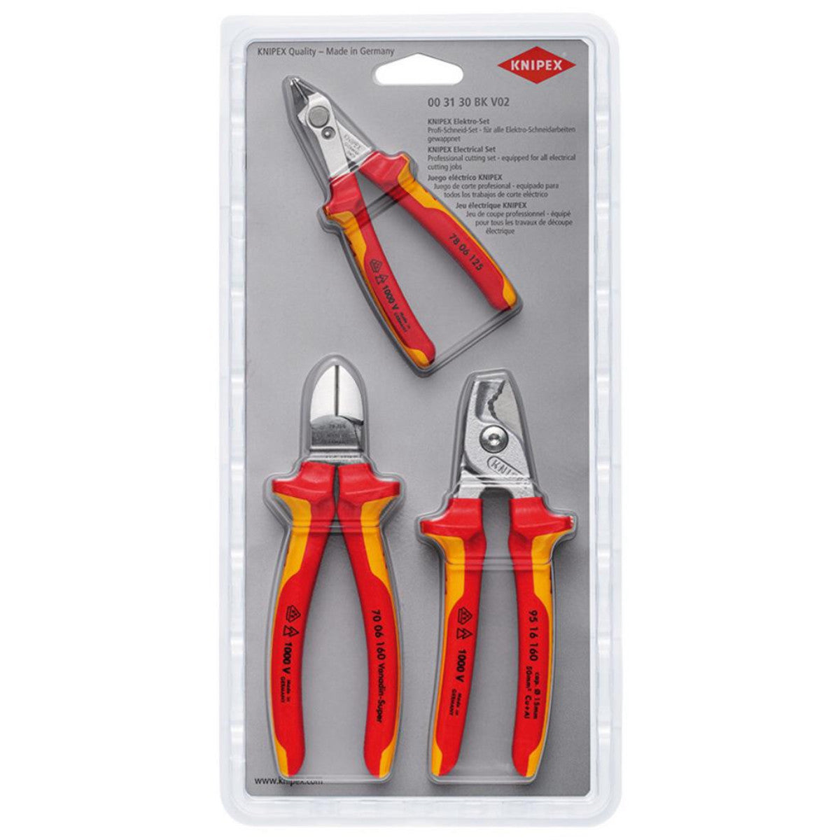 Knipex 00 31 30 BK V02 Electrical Cutting Set 25032