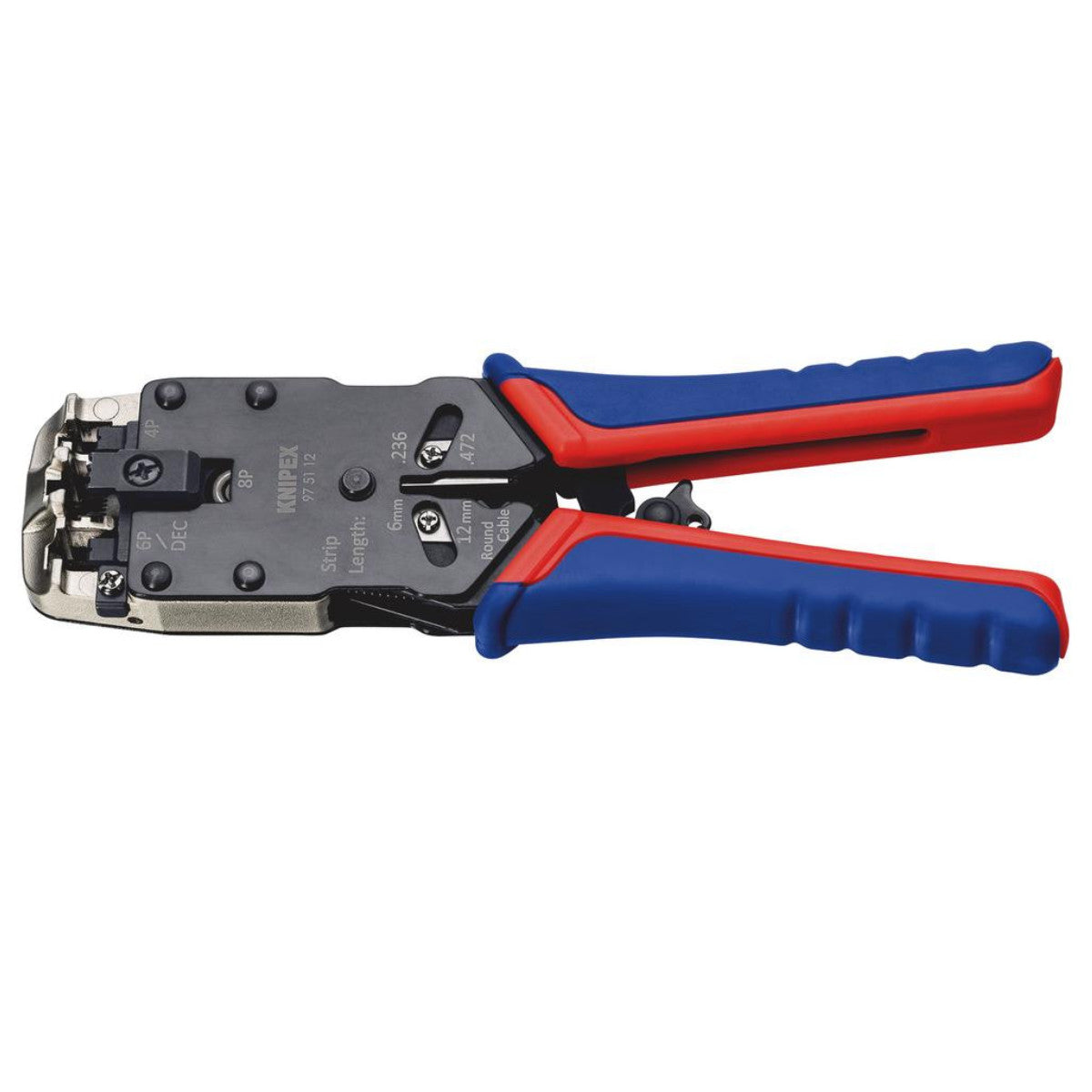Knipex 97 51 12 SB Crimping Pliers for Western plugs, 200mm 26138