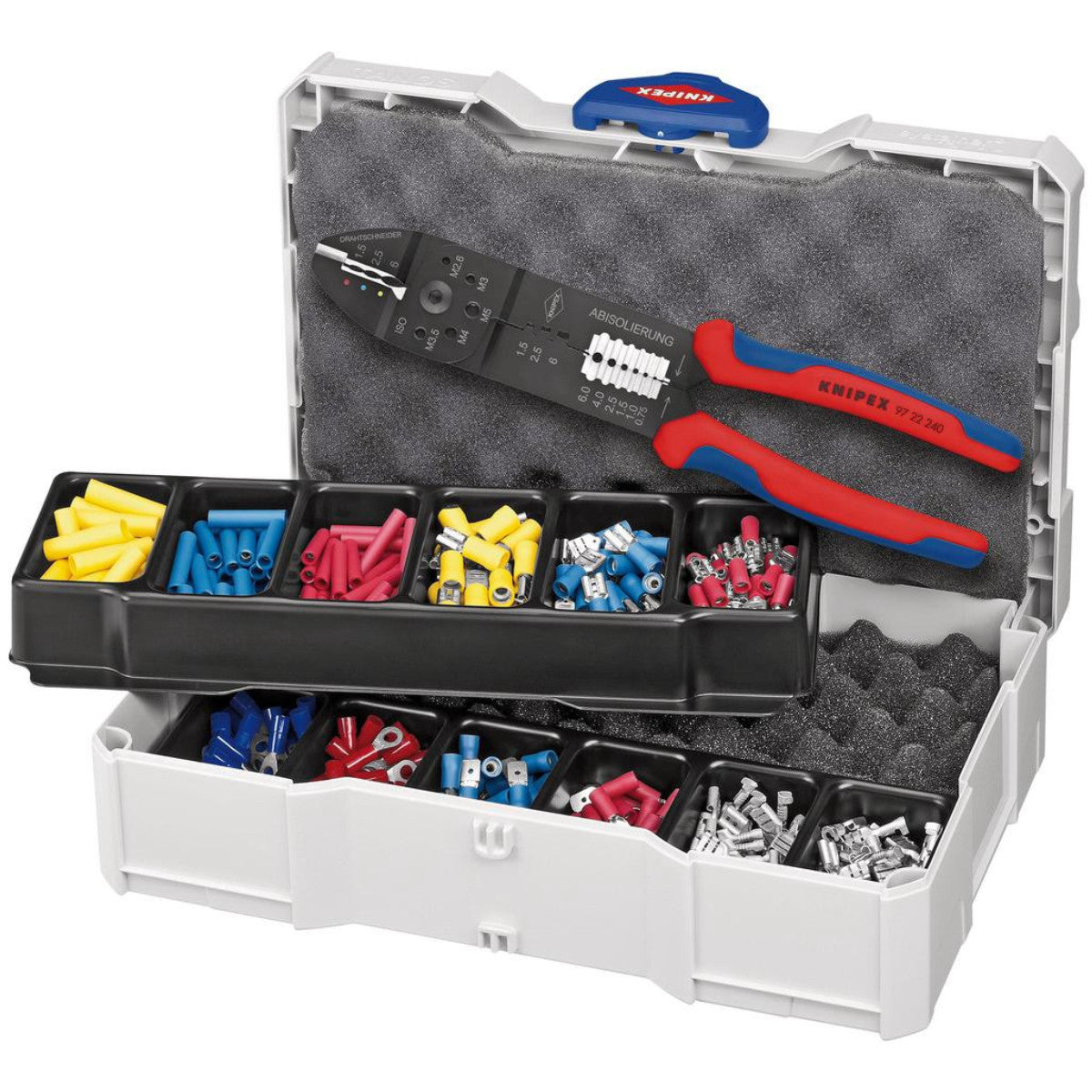 Knipex 97 90 25 Crimp Assortment for Cable Connectors, 1 x 97 22 240, 13 Parts, 265mm 26150