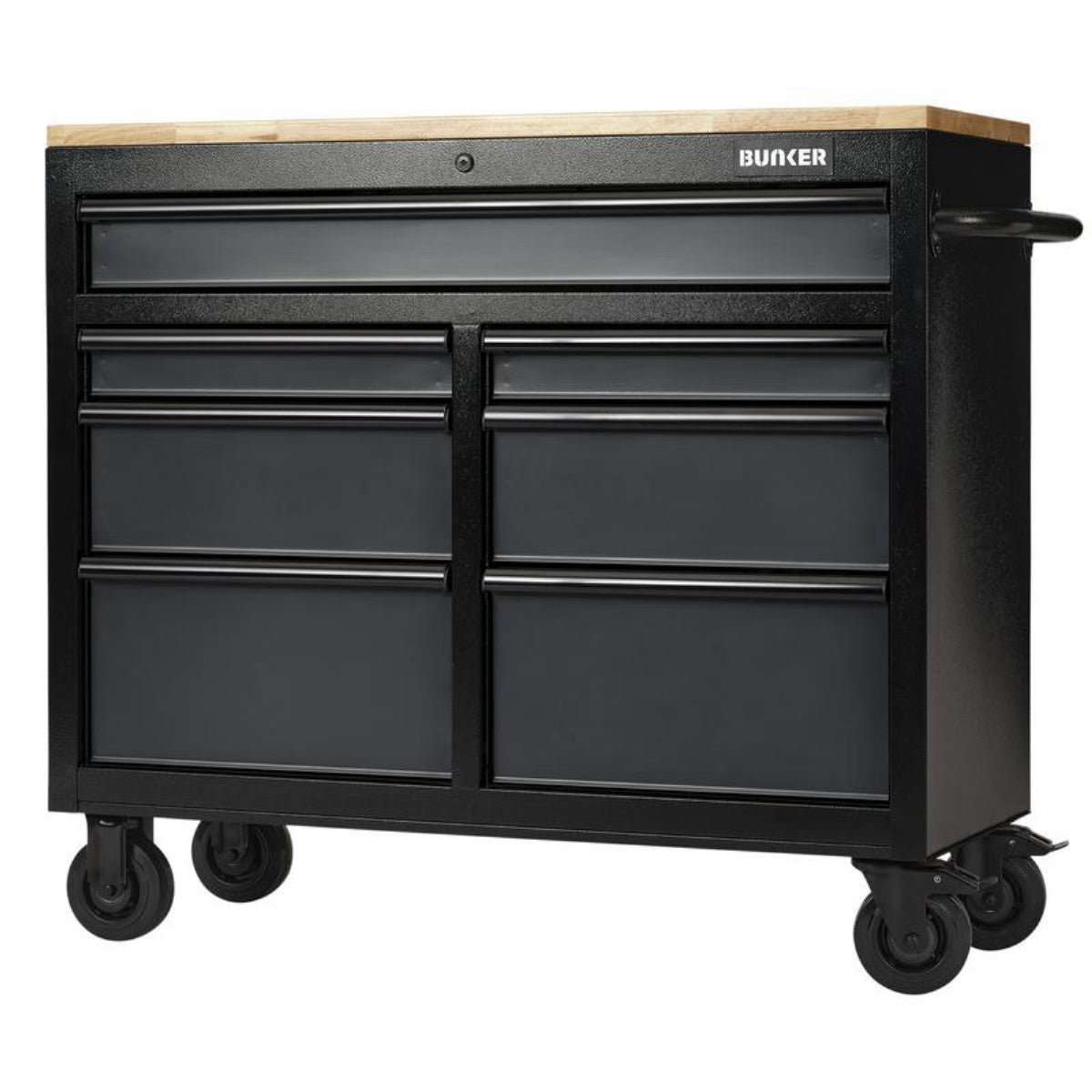 Bunker 7 Drawer Workbench Roller Tool Cabinet, 41", Grey 27207