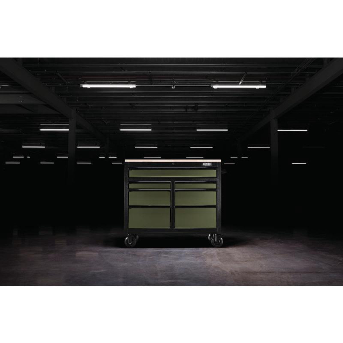Bunker 7 Drawer Workbench Roller Tool Cabinet, 41", Green 27209