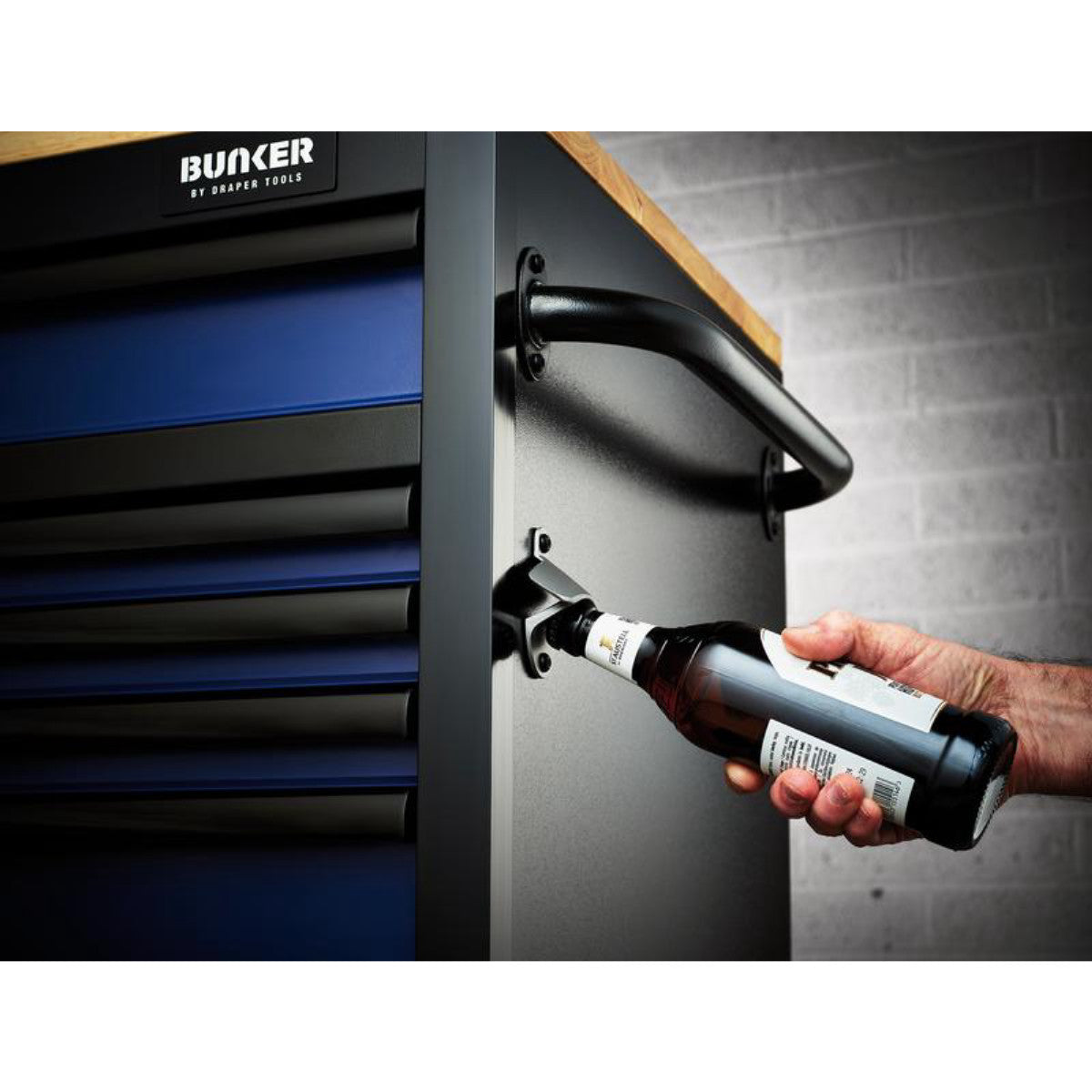Bunker 15 Drawer Workbench Roller Tool Cabinet, 61", Blue 27336